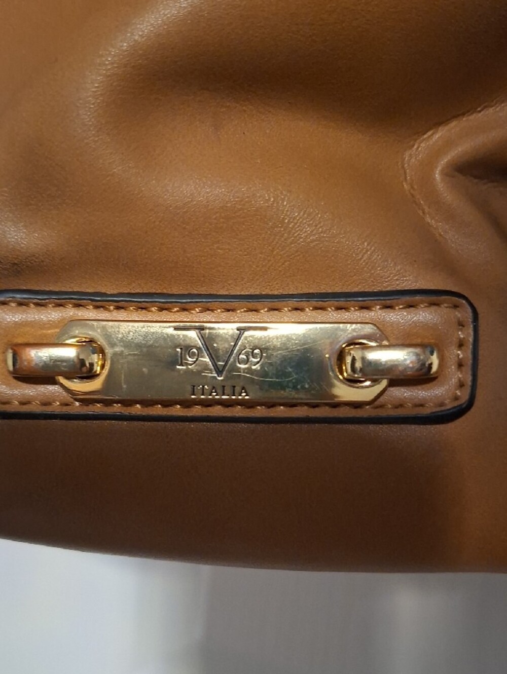Italina Brown Studded Shoulder Bag - Picture 2 of 9